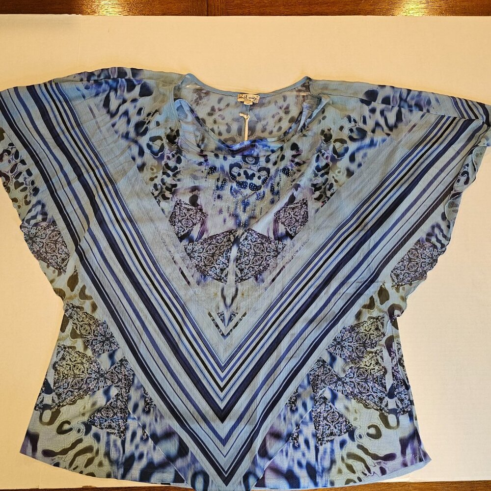 World Unity Woman, Plus Size 3X, Layered, Handkerchief Top with Matching Tank - Picture 8 of 11